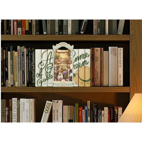 DIY Book Nook Kit, Wooden Model Kits with Sensor Light for Bookshelf - Picture 3 of 7